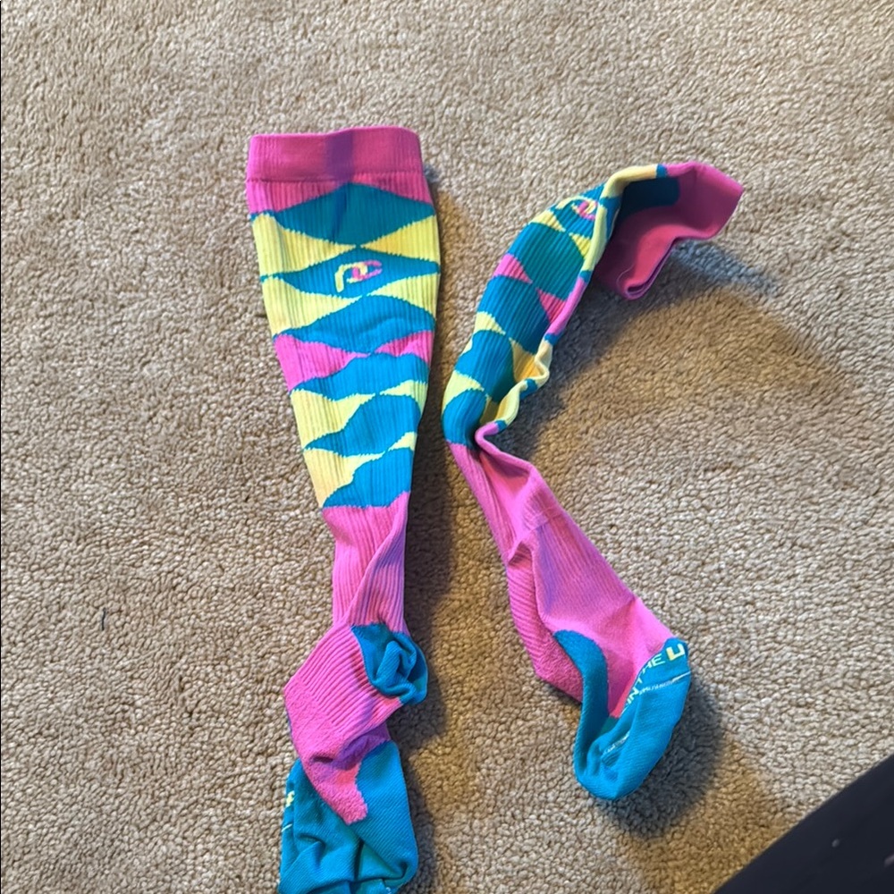 Colorful Argyle Knee-High Socks